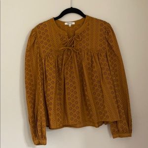 Madewell eyelet top, size large